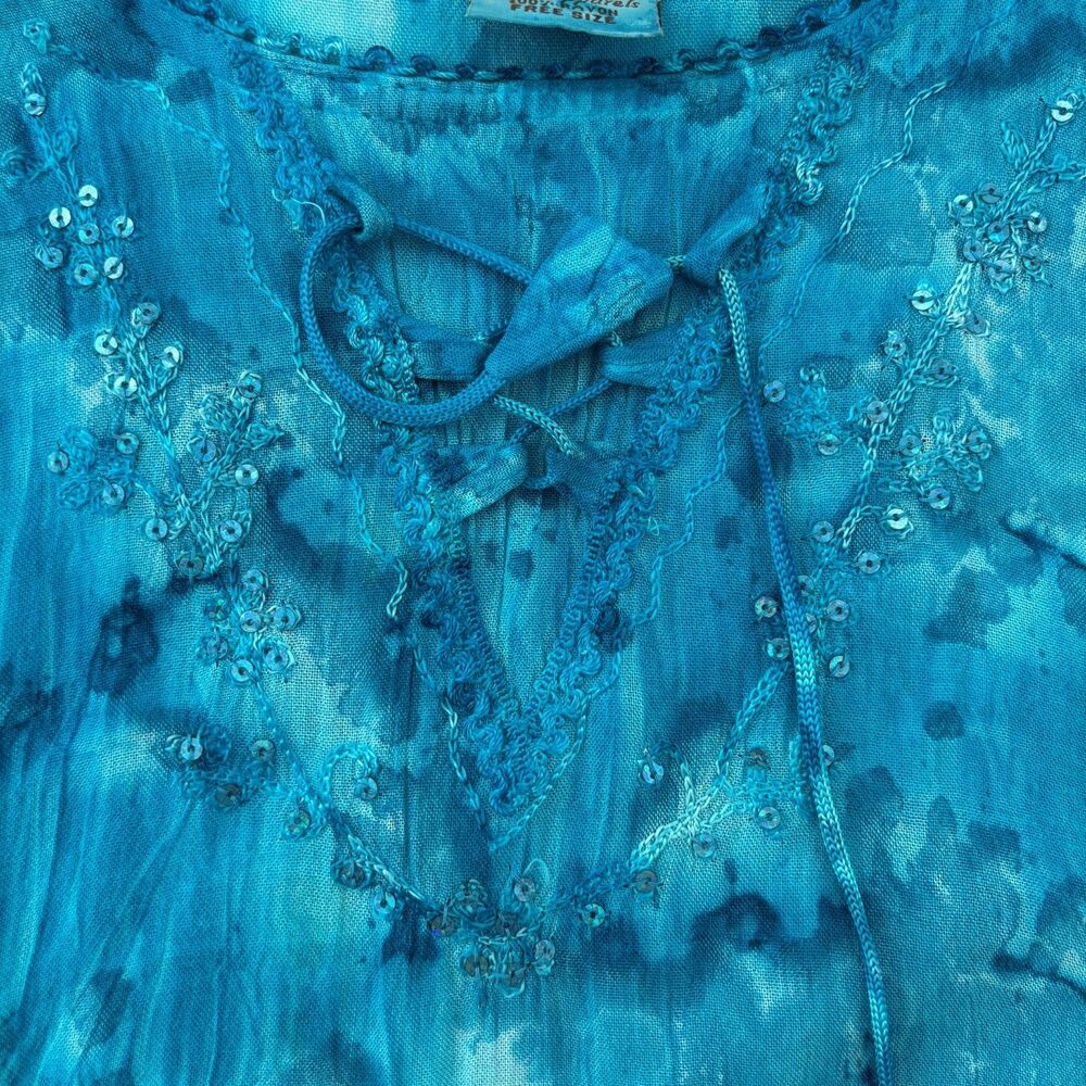 Advance Apparels Womens Beaded Fairy Top Free Size Boho Ethereal Artsy Whimsical - Picture 8 of 8
